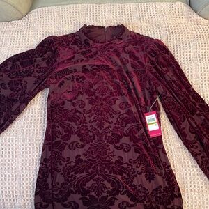 Velvet Maroon, knee length dress.